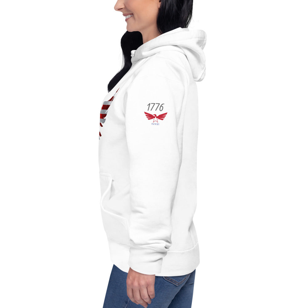 "Patriot Eagle with 1776" on Front and Sleeve- Unisex Hoodie